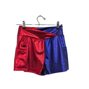 Girls Size M Metallic Shorts Red & Blue